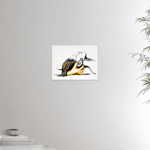 12x16 inches canvas depicting a head massage on a female head. Drawing made for massage professionals. Drawn in a realistic carbon style. From the Healing Hands collection.