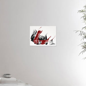 12x16 inches canvas depicting a head massage on a male head. Drawing made for massage professionals. Drawn in a realistic carbon style. From the Healing Hands collection.