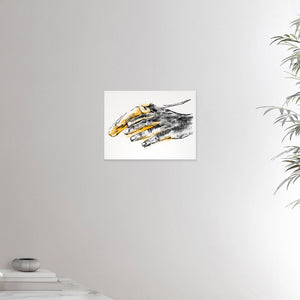 12x16 inches canvas depicting a pair of healing hands Drawing made for massage professionals. Drawn in a realistic carbon style. From the Healing Hands collection.