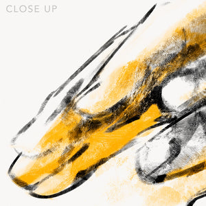 Zoom in on a digital drawing depicting a pair of healing hands. Drawing made for massage professionals. Drawn in a realistic carbon style. From the Healing Hands collection.