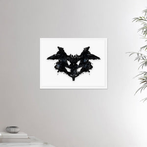 18x24 inches white framed poster depicting a Rorscharch drawing. Perfect for psychotherapists. From the Rorscharch collection.