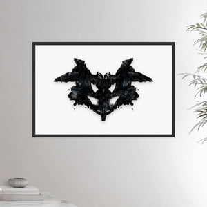 24x36 inches black framed poster depicting a Rorscharch drawing. Perfect for psychotherapists. From the Rorscharch collection.