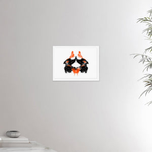 12x16 inches white framed poster depicting the second Rorscharch drawing. Perfect for psychotherapists. From the Rorscharch collection.