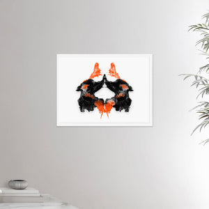 18x24 inches white framed poster depicting the second Rorscharch drawing. Perfect for psychotherapists. From the Rorscharch collection.