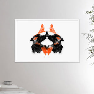 24x36 inches white framed poster depicting the second Rorscharch drawing. Perfect for psychotherapists. From the Rorscharch collection.
