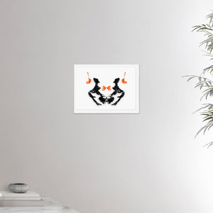12x16 inches white framed poster depicting the third Rorscharch drawing. Perfect for psychotherapists. From the Rorscharch collection.