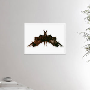 18x24 inches white framed poster depicting the fifth Rorscharch drawing. Perfect for psychotherapists. From the Rorscharch collection.