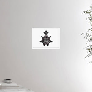 12x16 inches white framed poster depicting the sixth Rorscharch drawing. Perfect for psychotherapists. From the Rorscharch collection.