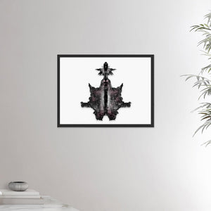 18x24 inches black framed poster depicting the sixth Rorscharch drawing. Perfect for psychotherapists. From the Rorscharch collection.