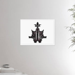 18x24 inches white framed poster depicting the sixth Rorscharch drawing. Perfect for psychotherapists. From the Rorscharch collection.