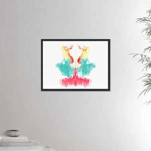 18x24 inches black framed poster depicting the ninth Rorscharch drawing. Perfect for psychotherapists. From the Rorscharch collection.