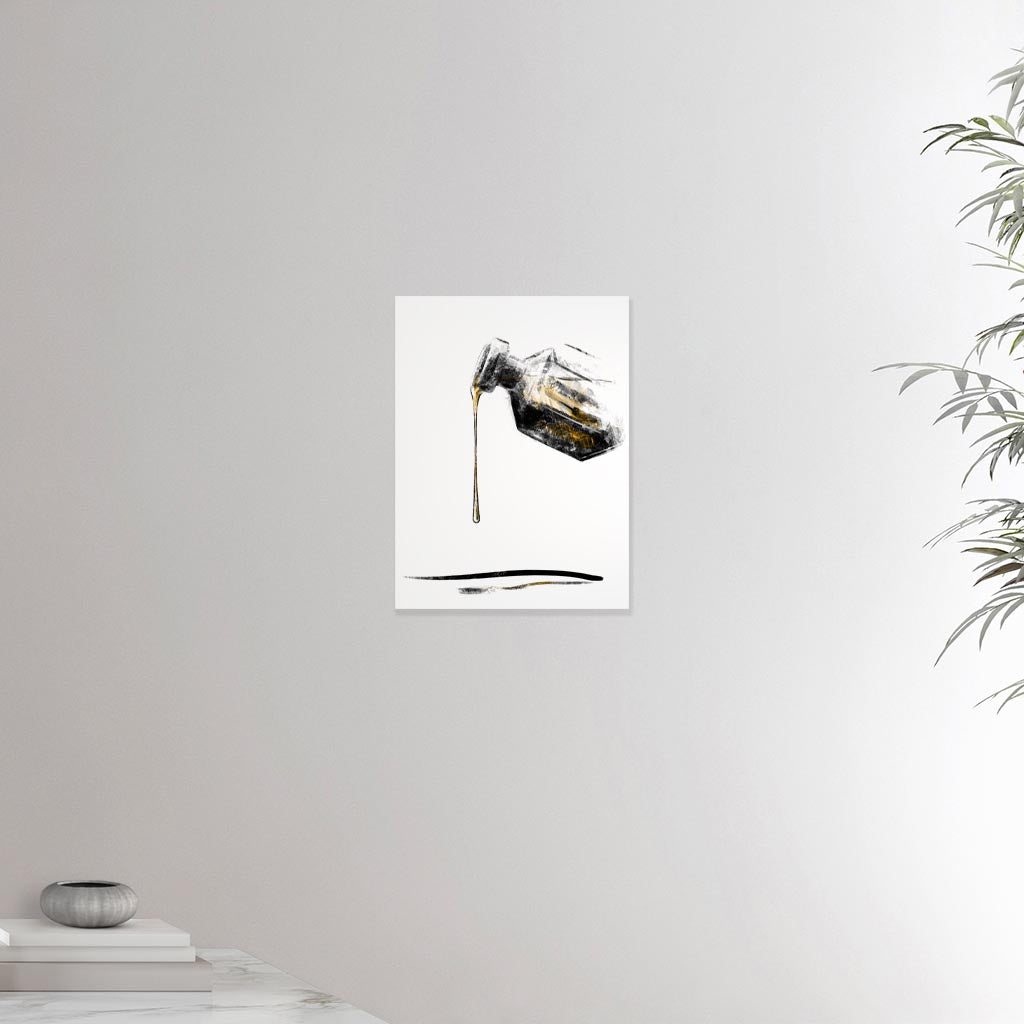 12x16 inches canvas depicting a aromatherapy perfume bottle. Made in a realistic carbon style. From the Healing Hands collection.