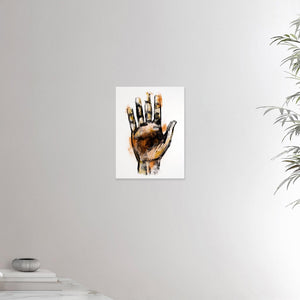 12x16 inch canvas depicting a massage therapists hand. Made in a realistic carbon style. From the Healing Hands collection.