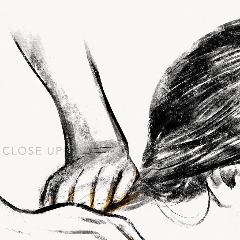 24x36 inches canvas depicting a shoulder massage in a massage chair. Made in a realistic carbon style. From the Healing Hands collection.