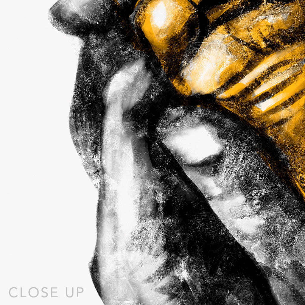 24x36 inches canvas depicting two grown hands giving a foot massage to a baby foot. Drawing made for massage professionals, pediatrists, reflexologists and podologists. Drawn in a realistic carbon style.  From the Healing Hands collection.