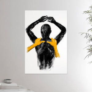 24x36 inches canvas depicting a shoulders massage. Made in a realistic carbon style. From the Healing Hands collection.
