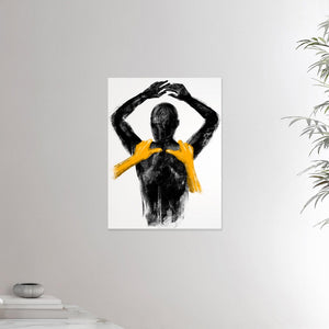 18x24 inches canvas depicting a shoulders massage. Made in a realistic carbon style. From the Healing Hands collection.