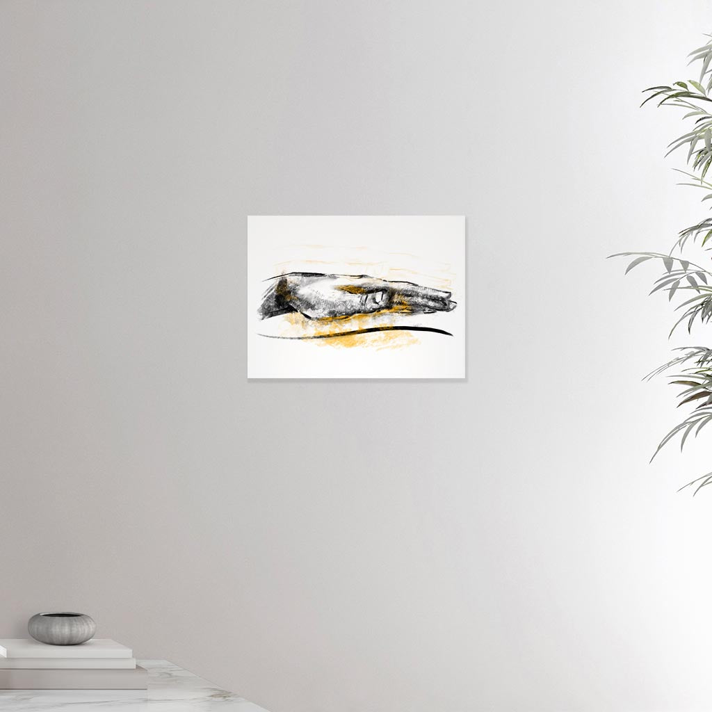 12x16 inches canvas depicting a healing hand. Drawing made for massage professionals and reiki professionals. Drawn in a realistic carbon style.  From the Healing Hands collection.