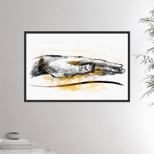 24x36 inches black framed poster depicting a healing hand. Drawing made for massage professionals and reiki professionals. Drawn in a realistic carbon style.  From the Healing Hands collection.