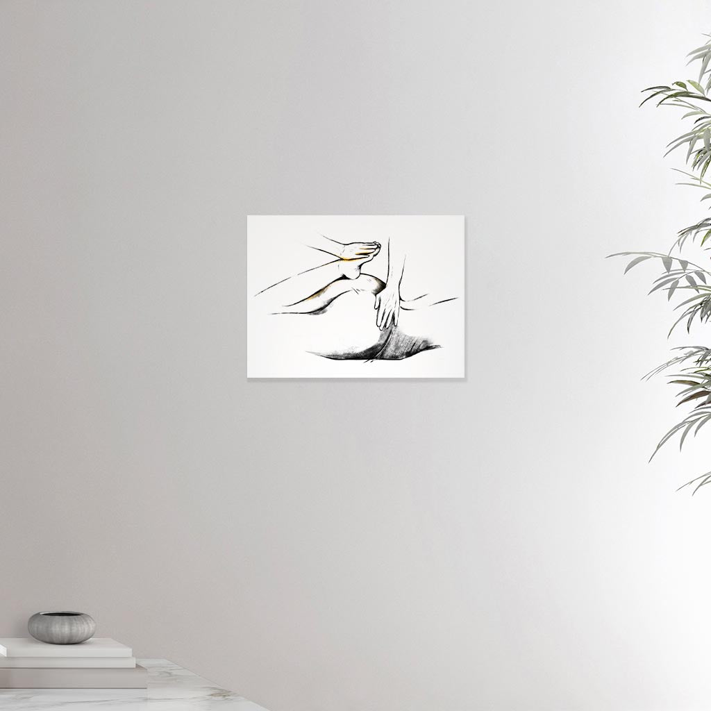 12x16 inches canvas depicting a shiatsu massage. Made in a realistic carbon style. From the Healing Hands collection.