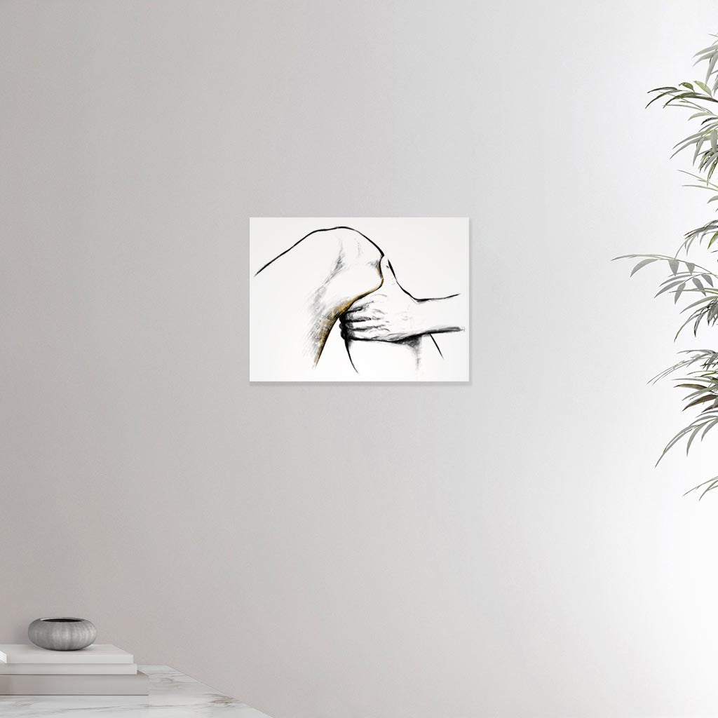 12x16 inches canvas depicting a knee massage. Made in a realistic carbon style. From the Healing Hands collection.