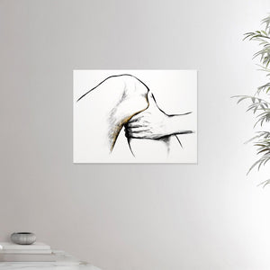 18x24 inches canvas depicting a knee massage. Made in a realistic carbon style. From the Healing Hands collection.