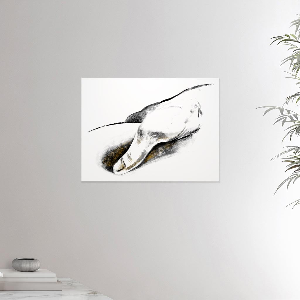 18x24 inches canvas depicting a massage hitting a trigger point. Made in a realistic carbon style. From the Healing Hands collection.