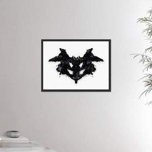 18x24 inches black framed poster depicting a Rorscharch drawing. Perfect for psychotherapists. From the Rorscharch collection.