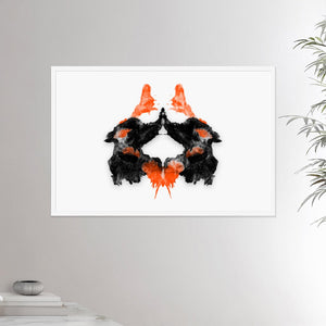 24x36 inches white framed poster depicting the second Rorscharch drawing. Perfect for psychotherapists. From the Rorscharch  collection.