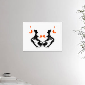 18x24 inches white framed poster depicting the third Rorscharch drawing. Perfect for psychotherapists. From the Rorscharch collection.