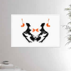 24x36 inches white framed poster depicting the third Rorscharch drawing. Perfect for psychotherapists. From the Rorscharch collection.