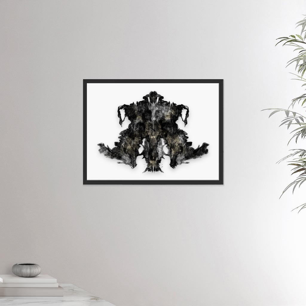 18x24 inches black framed poster depicting the fourth Rorscharch drawing. Perfect for psychotherapists. From the Rorscharch collection.