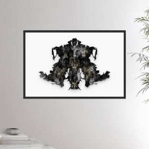 24x26 inches black framed poster depicting the fourth Rorscharch drawing. Perfect for psychotherapists. From the Rorscharch collection.