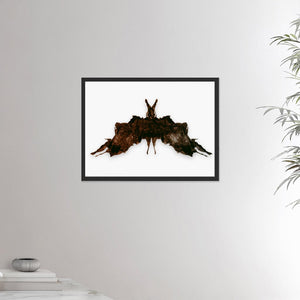 18x24 inches black framed poster depicting the fifth Rorscharch drawing. Perfect for psychotherapists. From the Rorscharch collection.