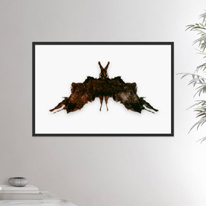 24x36 inches black framed poster depicting the fifth Rorscharch drawing. Perfect for psychotherapists. From the Rorscharch collection.