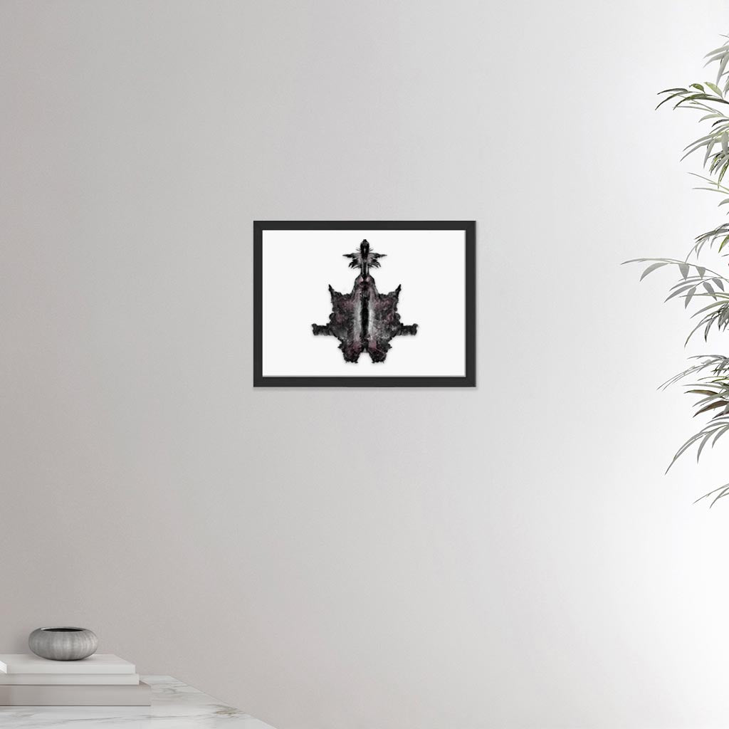 12x16 inches black framed poster depicting the sixth Rorscharch drawing. Perfect for psychotherapists. From the Rorscharch collection.