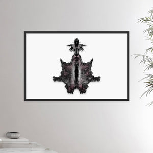 24x36 inches black framed poster depicting the sixth Rorscharch drawing. Perfect for psychotherapists. From the Rorscharch collection.