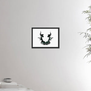 12x16 inches black framed poster depicting the seventh Rorscharch drawing. Perfect for psychotherapists. From the Rorscharch collection.