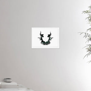 12x16 inches white framed poster depicting the seventh Rorscharch drawing. Perfect for psychotherapists. From the Rorscharch collection.